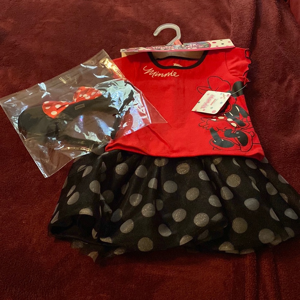 Disney Minnie Mouse two piece skirt set  2T